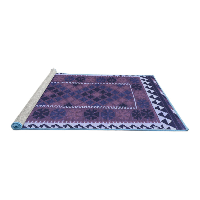 Sideview of Machine Washable Oriental Blue Traditional Rug, wshcon1657blu
