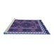 Sideview of Machine Washable Oriental Blue Traditional Rug, wshcon1657blu