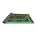 Sideview of Oriental Turquoise Traditional Rug, con1657turq