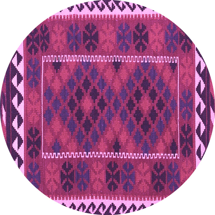 Round Oriental Purple Traditional Rug, con1657pur