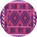 Round Oriental Purple Traditional Rug, con1657pur