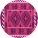 Round Oriental Pink Traditional Rug, con1657pnk