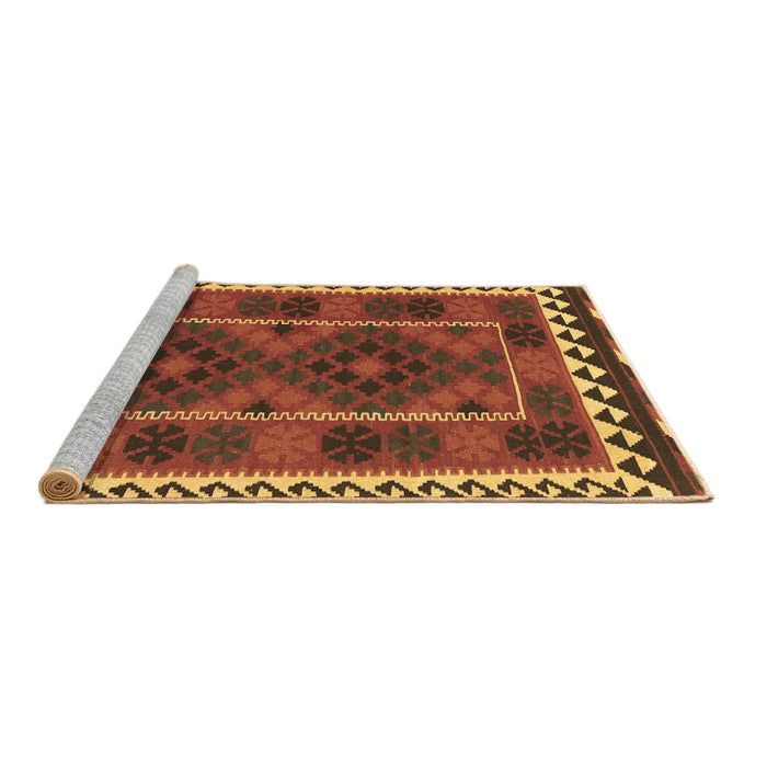 Sideview of Machine Washable Oriental Brown Traditional Rug, wshcon1657brn