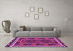 Machine Washable Oriental Purple Traditional Area Rugs in a Living Room, wshcon1657pur