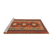 Serging Thickness of Machine Washable Contemporary Light Brown Rug, wshcon1658