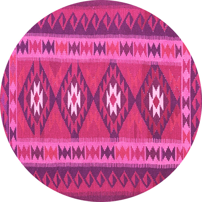 Round Oriental Pink Traditional Rug, con1658pnk