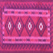 Square Machine Washable Oriental Pink Traditional Rug, wshcon1658pnk