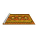 Sideview of Machine Washable Oriental Yellow Traditional Rug, wshcon1658yw