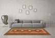 Machine Washable Oriental Brown Traditional Rug in a Living Room,, wshcon1658brn