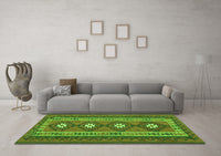 Machine Washable Oriental Green Traditional Rug, wshcon1658grn