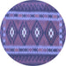 Round Oriental Blue Traditional Rug, con1658blu