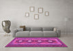 Machine Washable Oriental Purple Traditional Area Rugs in a Living Room, wshcon1658pur