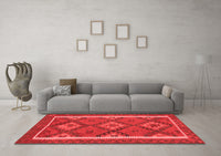 Machine Washable Oriental Red Traditional Rug, wshcon1659red