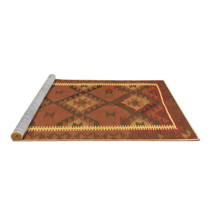 Sideview of Machine Washable Oriental Brown Traditional Rug, wshcon1659brn