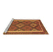 Sideview of Machine Washable Oriental Brown Traditional Rug, wshcon1659brn