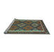 Sideview of Machine Washable Oriental Light Blue Traditional Rug, wshcon1659lblu