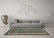 Machine Washable Oriental Light Blue Traditional Rug in a Living Room, wshcon1659lblu