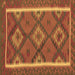 Square Machine Washable Oriental Brown Traditional Rug, wshcon1659brn