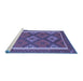 Sideview of Machine Washable Oriental Blue Traditional Rug, wshcon1659blu