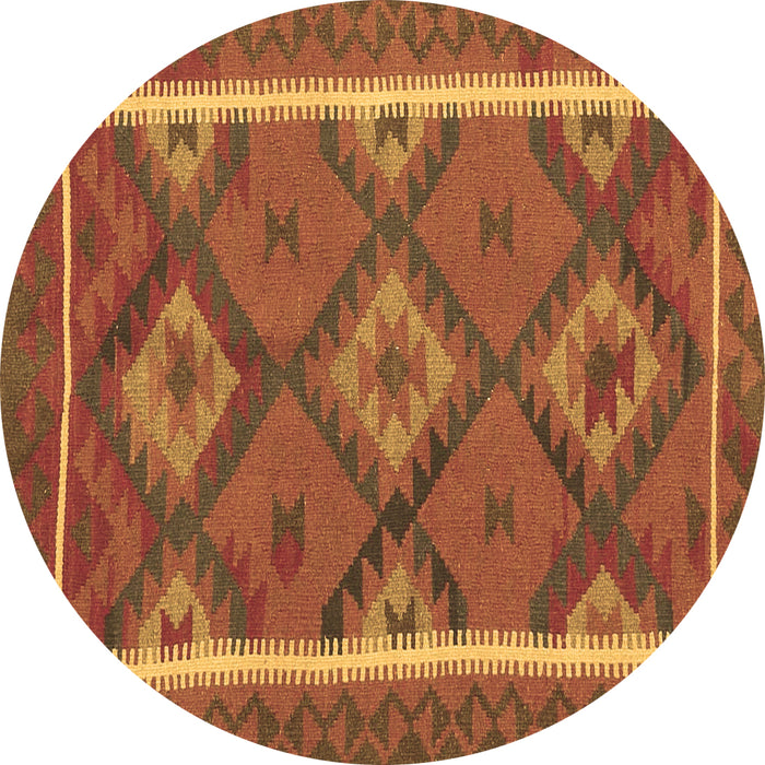 Round Machine Washable Oriental Brown Traditional Rug, wshcon1659brn