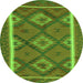 Square Oriental Green Traditional Rug, con1659grn