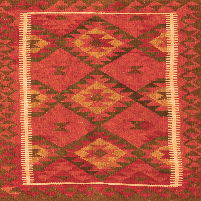 Serging Thickness of Oriental Orange Traditional Rug, con1659org