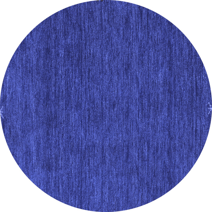 Round Abstract Blue Contemporary Rug, con165blu