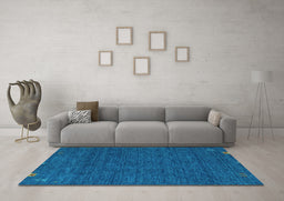 Machine Washable Abstract Light Blue Contemporary Rug in a Living Room, wshcon165lblu
