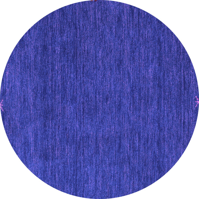 Round Machine Washable Abstract Purple Contemporary Area Rugs, wshcon165pur