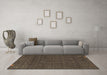 Machine Washable Abstract Brown Contemporary Rug in a Living Room,, wshcon165brn