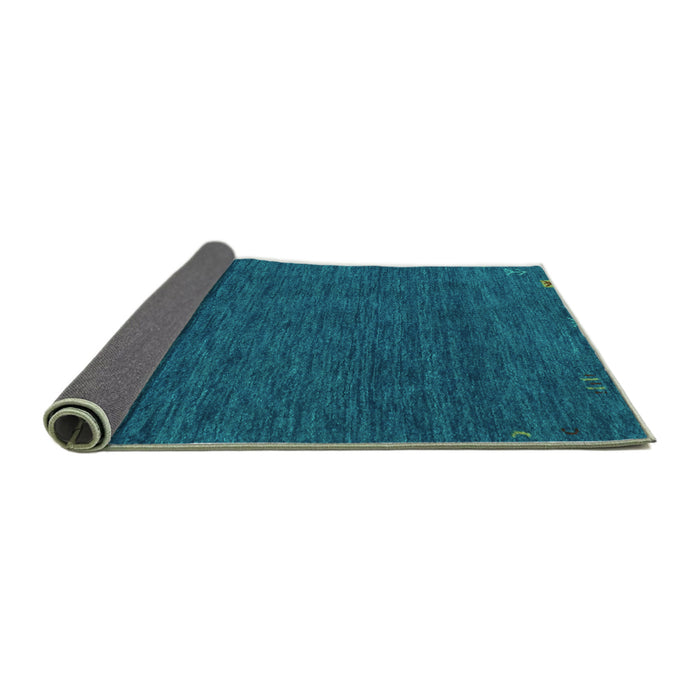 Sideview of Abstract Turquoise Contemporary Rug, con165turq