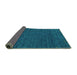 Sideview of Abstract Turquoise Contemporary Rug, con165turq