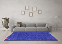 Machine Washable Abstract Purple Contemporary Area Rugs in a Living Room, wshcon165pur
