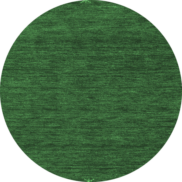 Round Abstract Emerald Green Contemporary Rug, con165emgrn