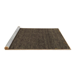 Sideview of Machine Washable Abstract Brown Contemporary Rug, wshcon165brn