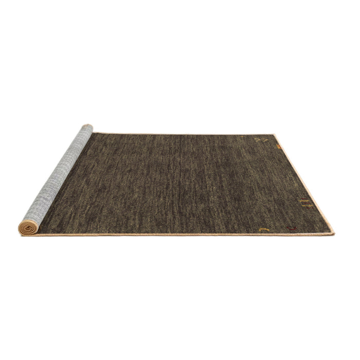 Sideview of Machine Washable Abstract Brown Contemporary Rug, wshcon165brn