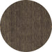 Round Abstract Brown Contemporary Rug, con165brn