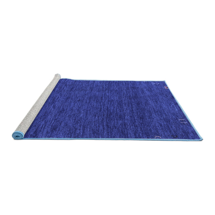 Sideview of Machine Washable Abstract Blue Contemporary Rug, wshcon165blu