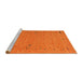 Serging Thickness of Machine Washable Contemporary Orange Red Rug, wshcon166