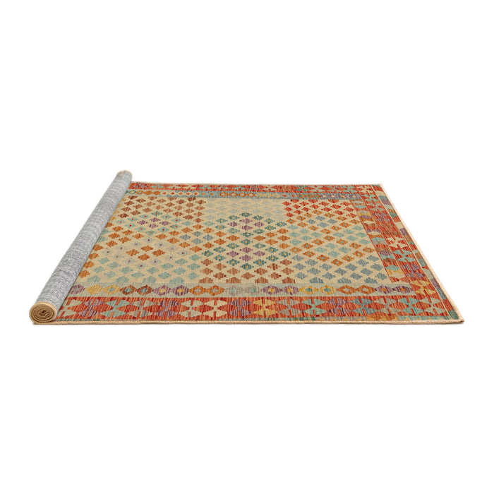 Serging Thickness of Machine Washable Contemporary Orange Rug, wshcon1660