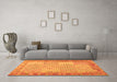 Machine Washable Southwestern Orange Country Area Rugs in a Living Room, wshcon1660org