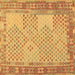 Square Machine Washable Southwestern Brown Country Rug, wshcon1660brn