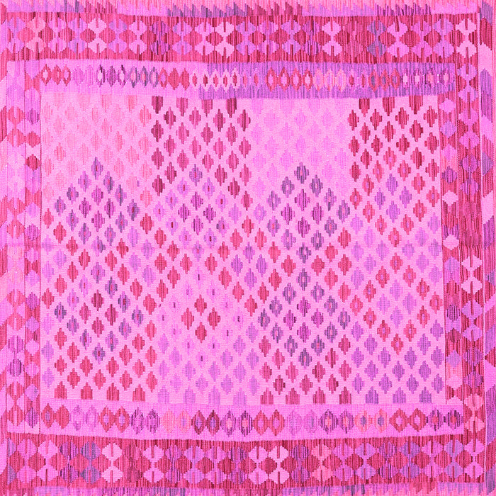 Square Machine Washable Southwestern Pink Country Rug, wshcon1660pnk