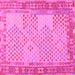 Square Machine Washable Southwestern Pink Country Rug, wshcon1660pnk