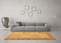 Machine Washable Southwestern Brown Country Rug in a Living Room,, wshcon1660brn