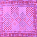 Square Machine Washable Southwestern Purple Country Area Rugs, wshcon1660pur