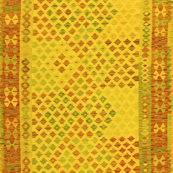 Machine Washable Southwestern Yellow Country Rug, wshcon1660yw