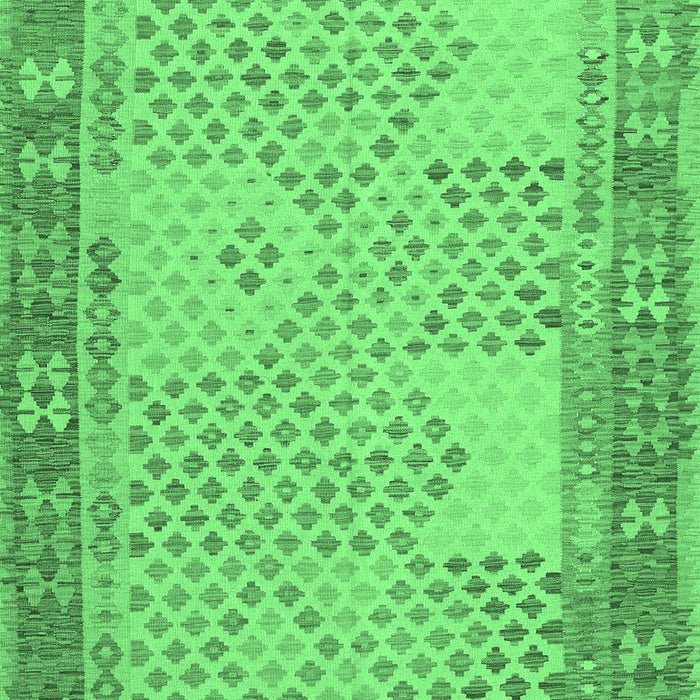 Machine Washable Southwestern Emerald Green Country Area Rugs, wshcon1660emgrn