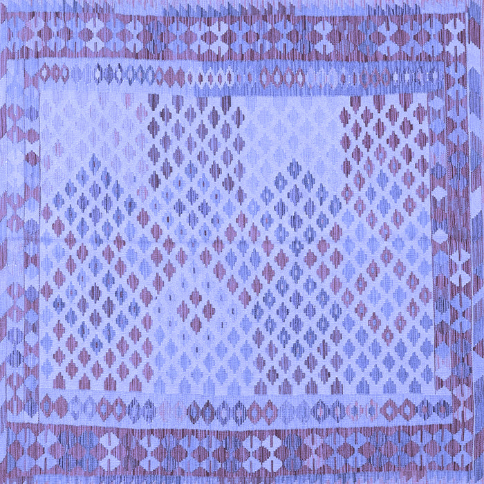 Square Machine Washable Southwestern Blue Country Rug, wshcon1660blu