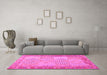 Machine Washable Southwestern Pink Country Rug in a Living Room, wshcon1660pnk